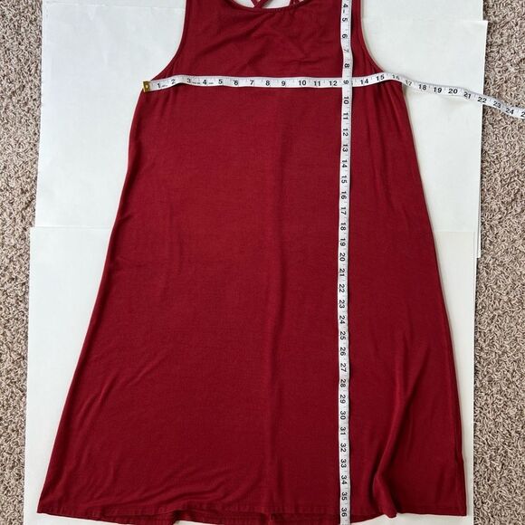 Maurices Summer Sleeveless Burgundy Red Swing Dress Size M - Picture 5 of 11